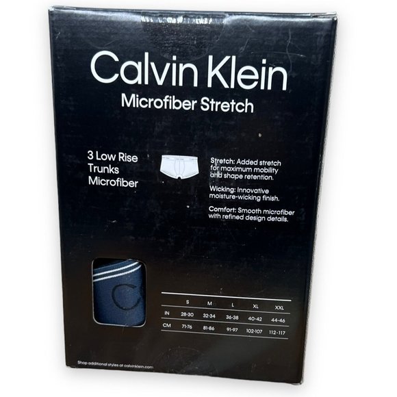Calvin Klein Underwear Mens Extra Large 3 Pack Low Rise Trunk Microfiber Stretch - Picture 5 of 5